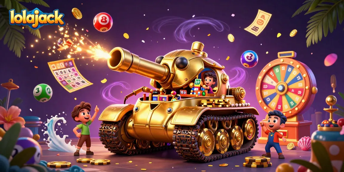 Experience thrilling gaming action at lolajack with vibrant casino elements and golden prizes.